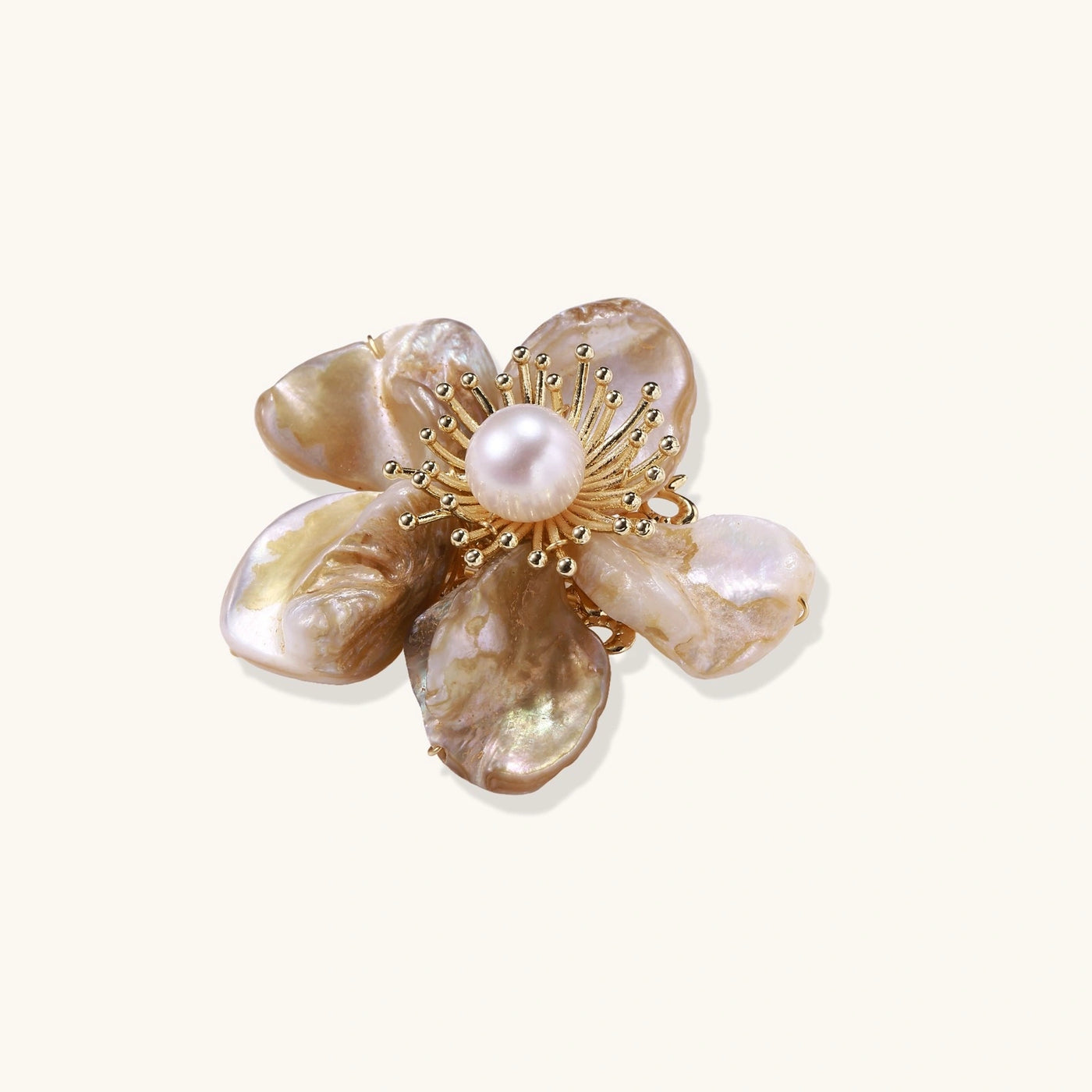 Golden Bloom Pearl Pin by Aurah Living — view 2