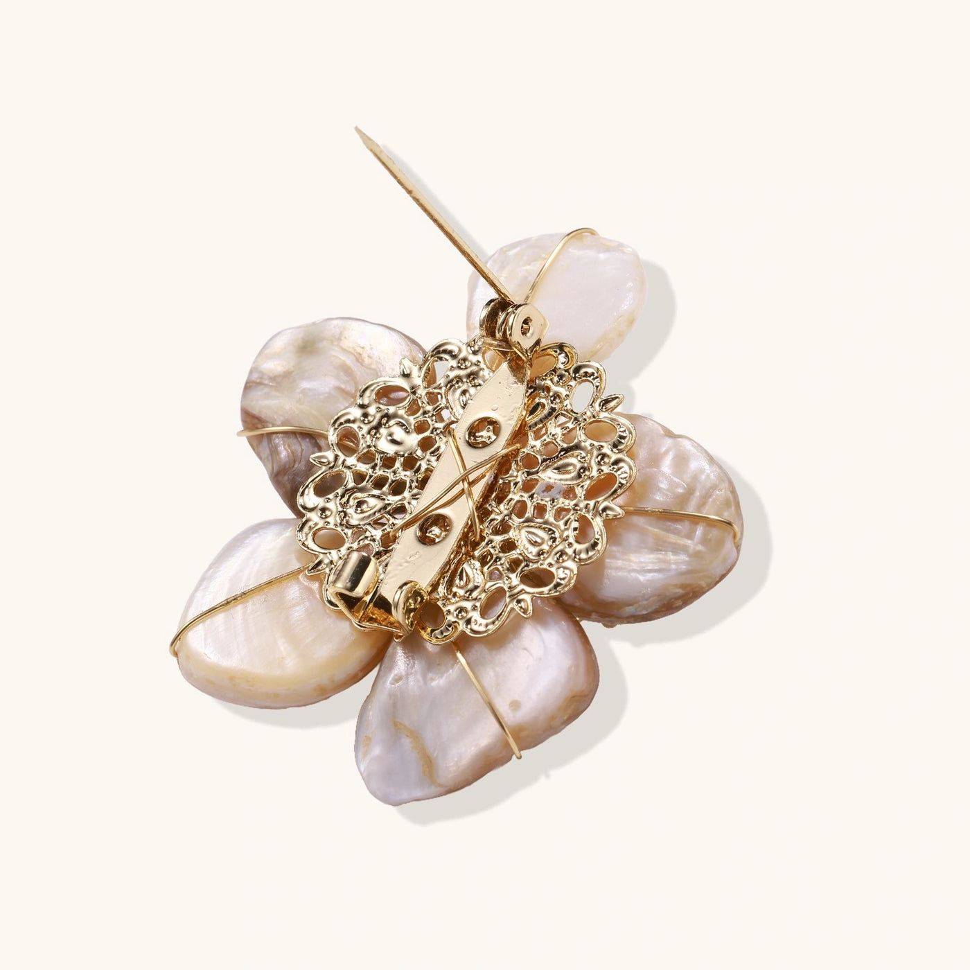 Golden Bloom Pearl Pin by Aurah Living — view 3