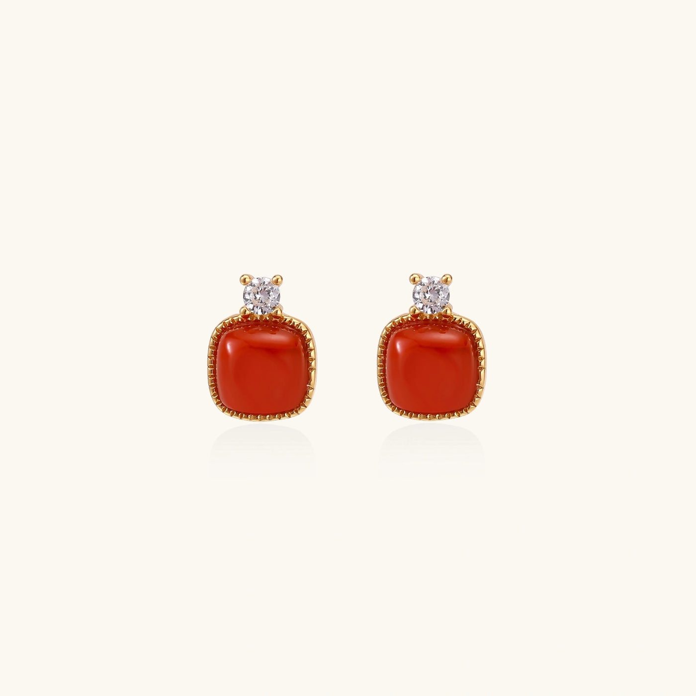 Heritage Agate Studs by Aurah Living — view 2