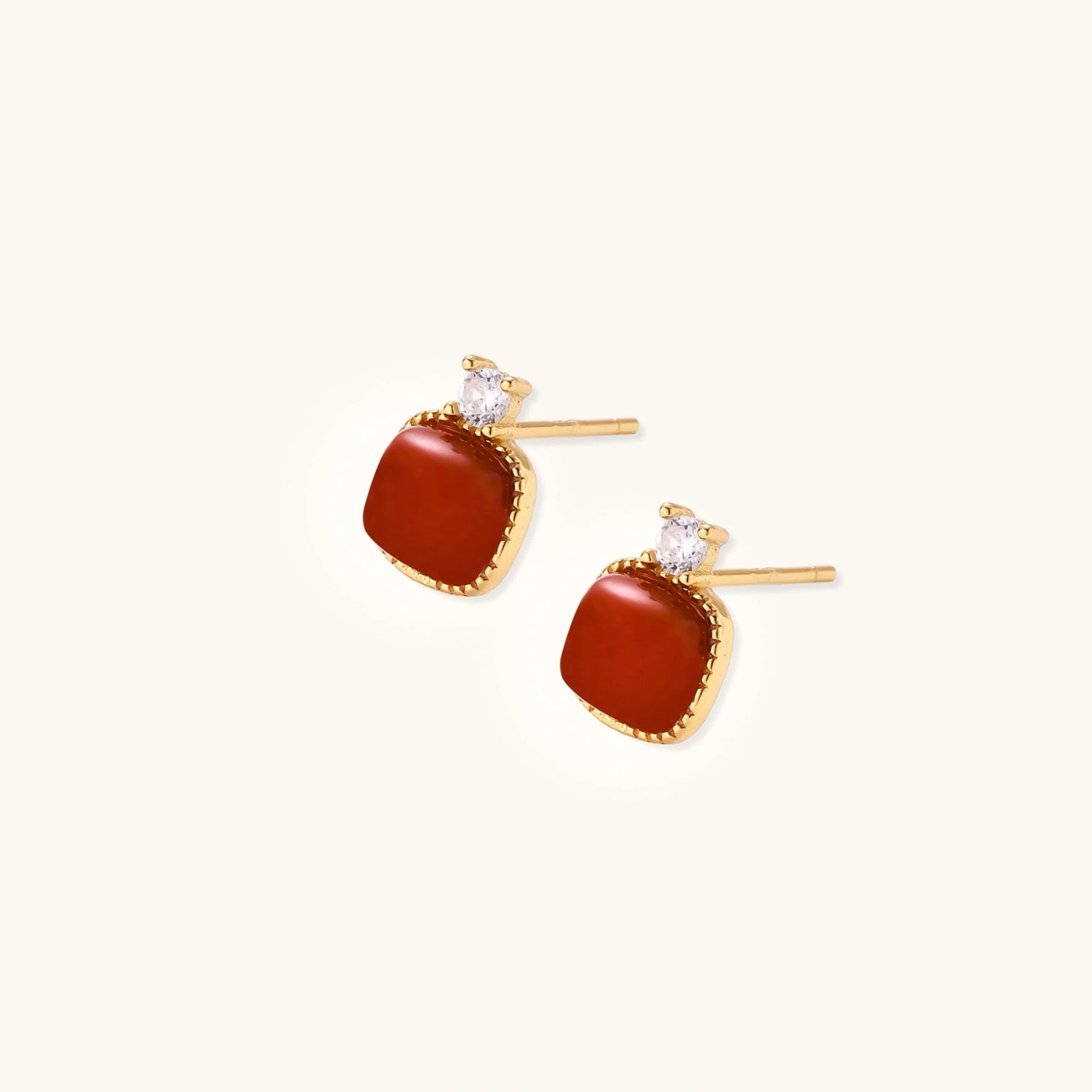 Heritage Agate Studs by Aurah Living — view 4