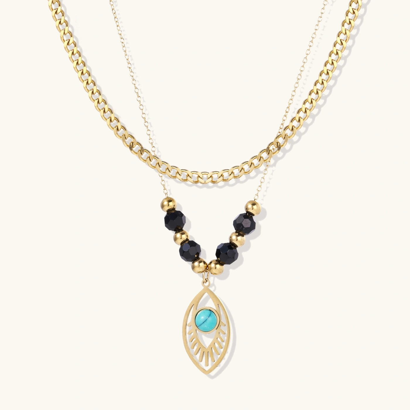 Eye of Serenity Layered Necklace by Aurah Living — view 1