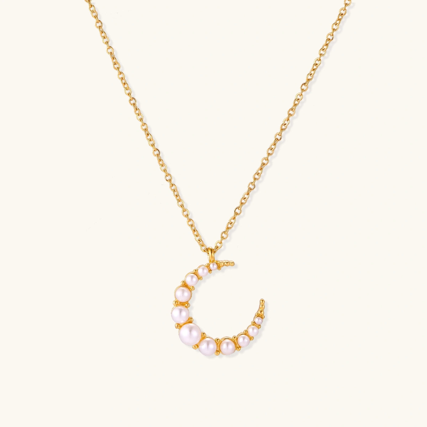 Luna Pearl Crescent Necklace — view 1