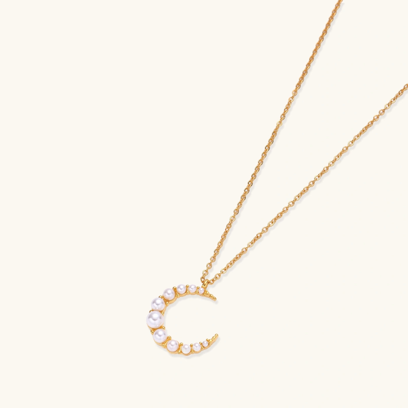 Luna Pearl Crescent Necklace — view 2