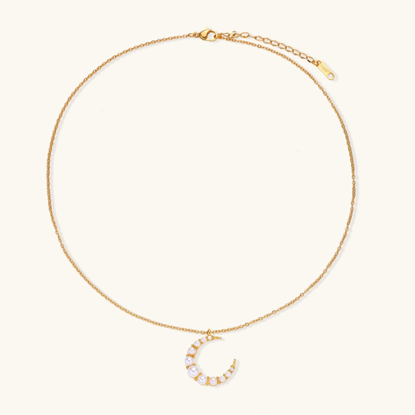 Luna Pearl Crescent Necklace — view 3