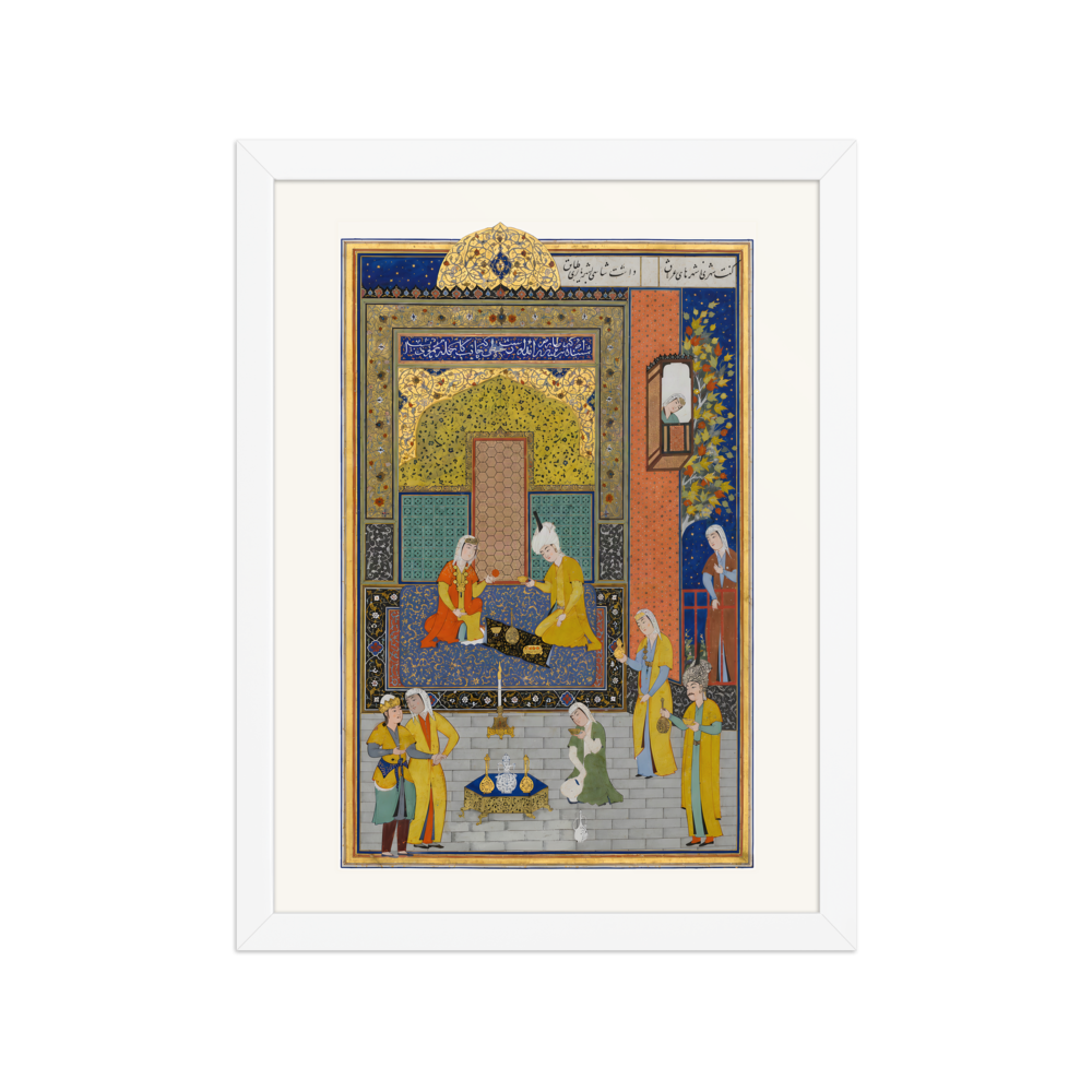 Bahram Gur in the Yellow Palace on Sunday — Herat, 1525 | Restored Persian Wall Art — view 3
