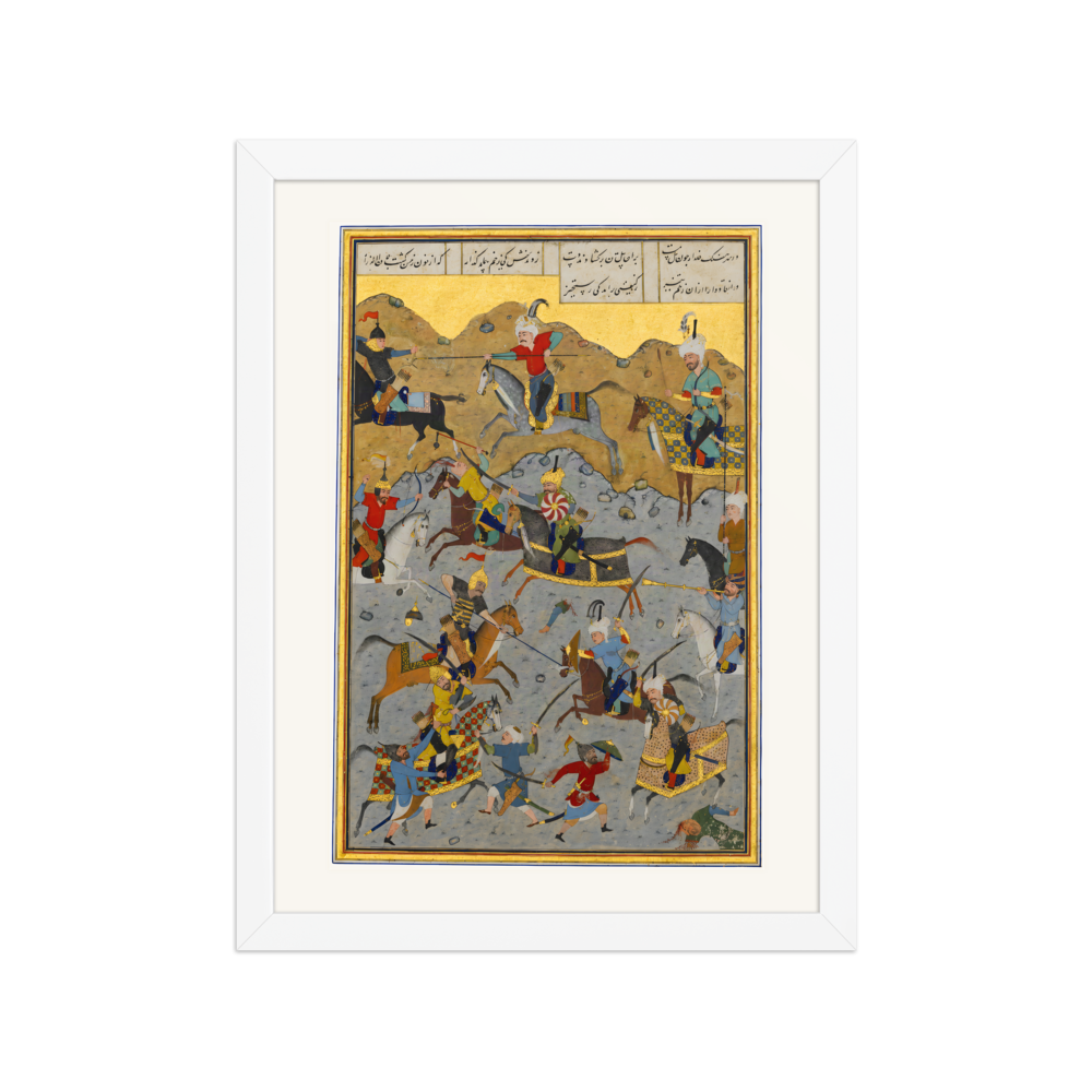 The Battle between Alexander and Darius — Herat, 1525 | Restored Persian Wall Art — view 3