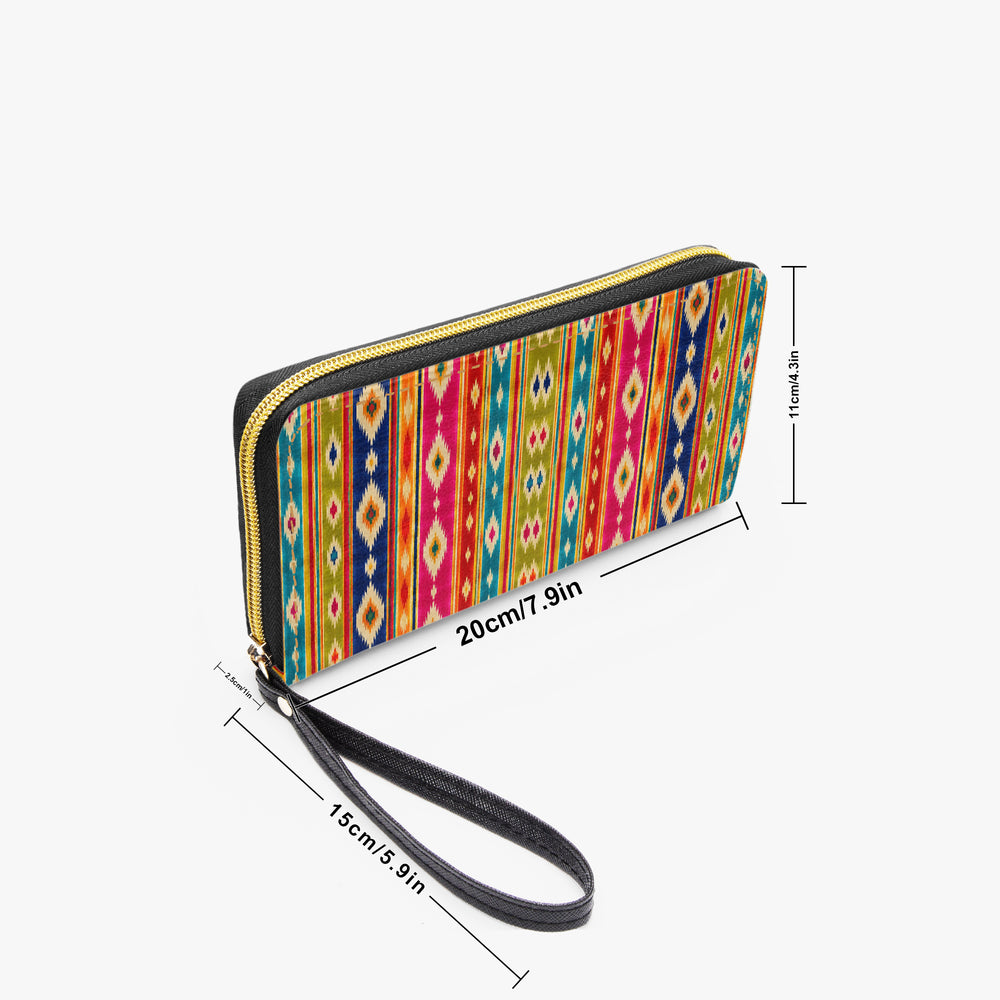 Mashru Ikat — Multicolour Stripe Wristlet Clutch Wallet — view 3