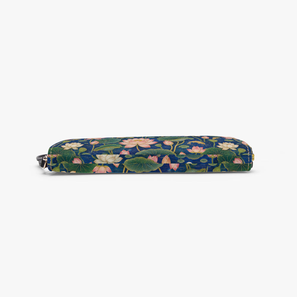 Kamal Talai — Lotus Pond Navy Wristlet Clutch Wallet — view 6