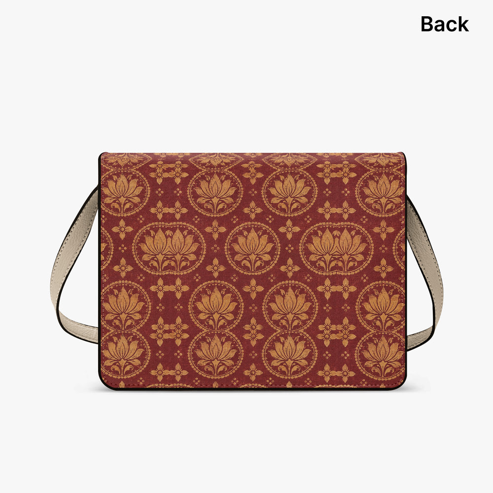 Bagru Lotus — Madder Red Book Crossbody Bag — view 9