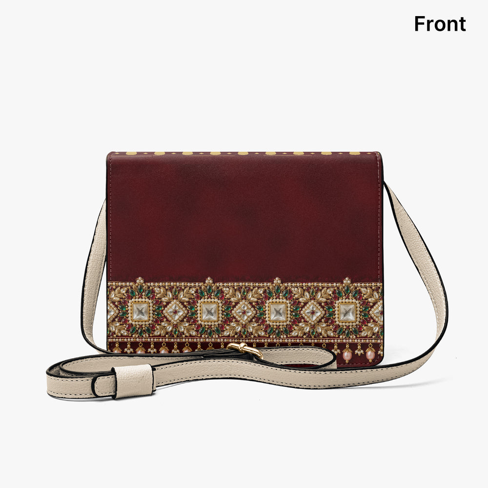 Kundan Potli — Maroon Velvet Book Crossbody Bag — view 7
