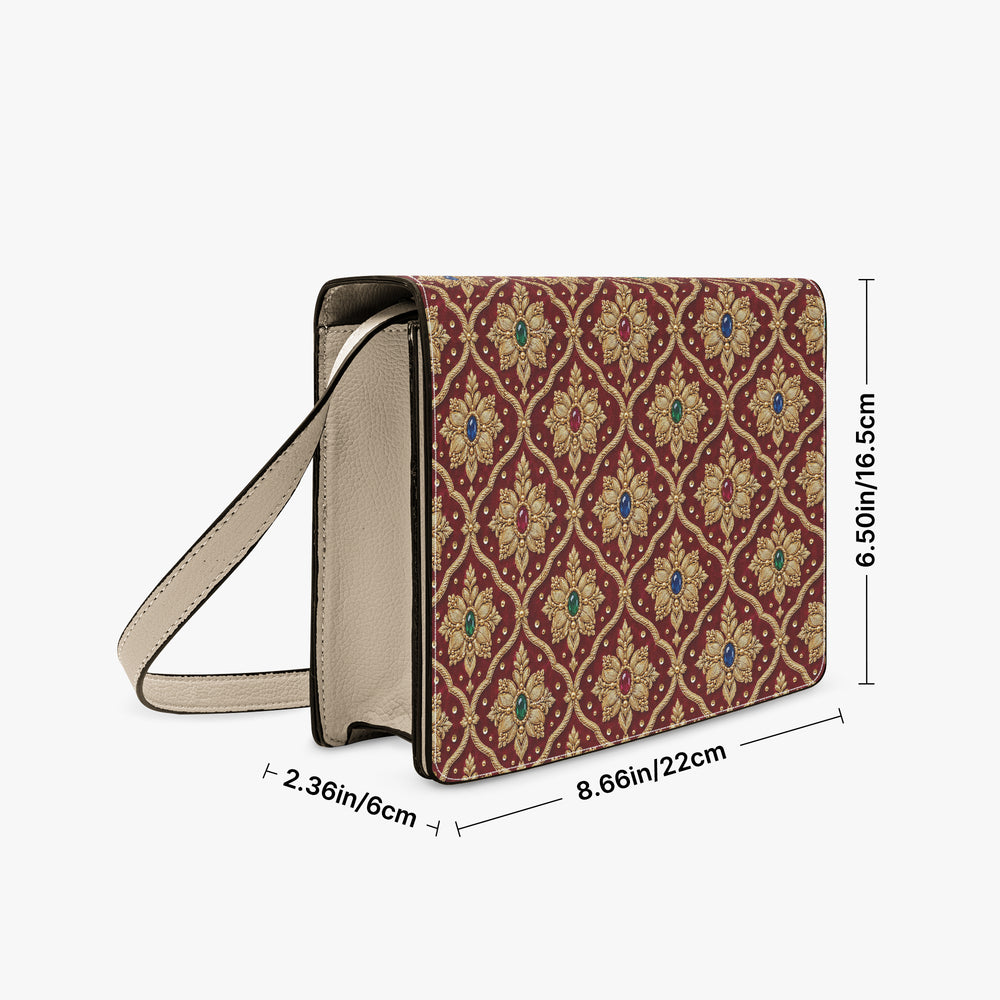 Shahi Zardozi — Wine & Gold Book Crossbody Bag — view 5