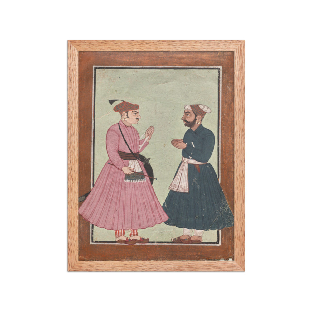 A Mandi royal family member receives a noble — Restored Pahari Wall Art — view 4