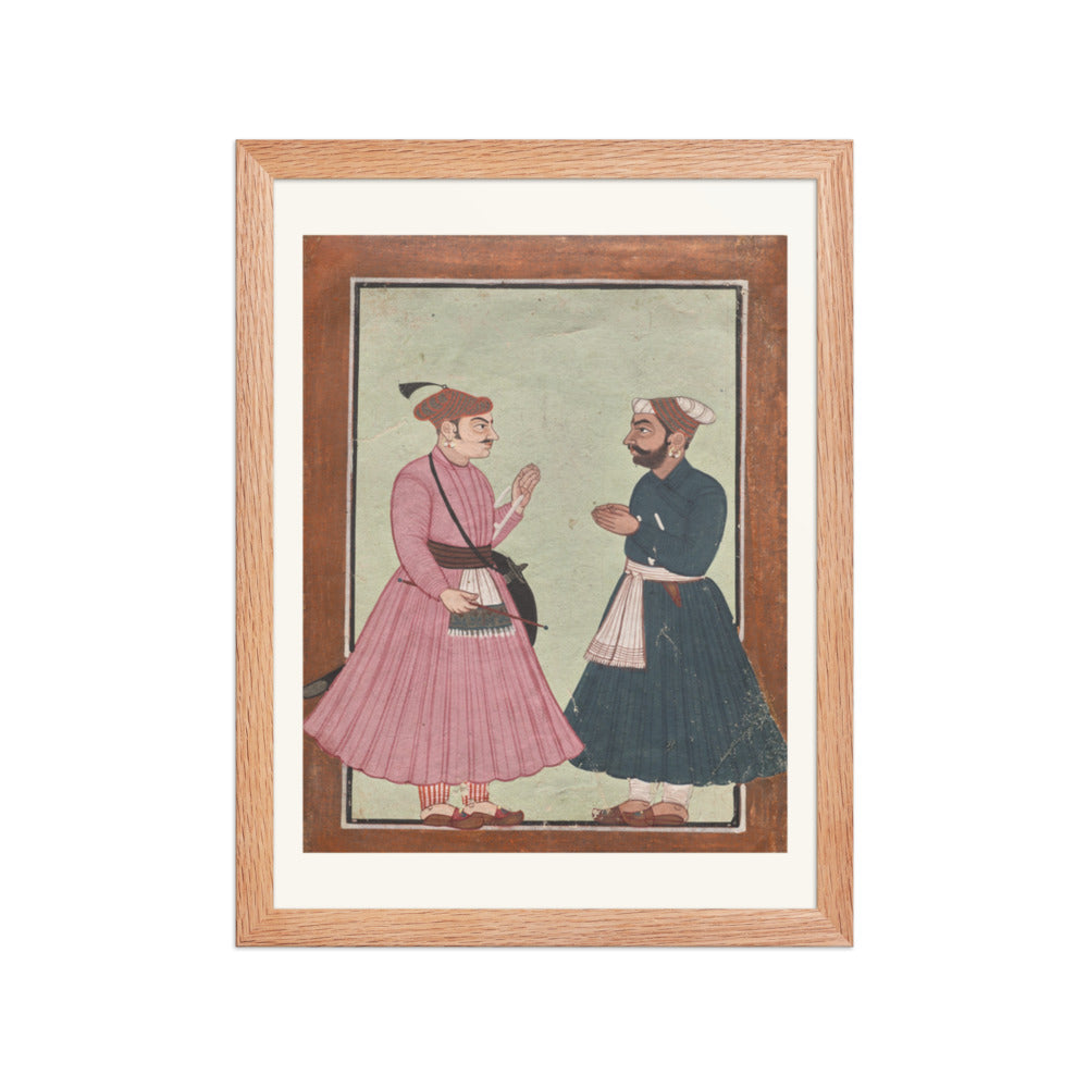 A Mandi royal family member receives a noble — Restored Pahari Wall Art — view 4