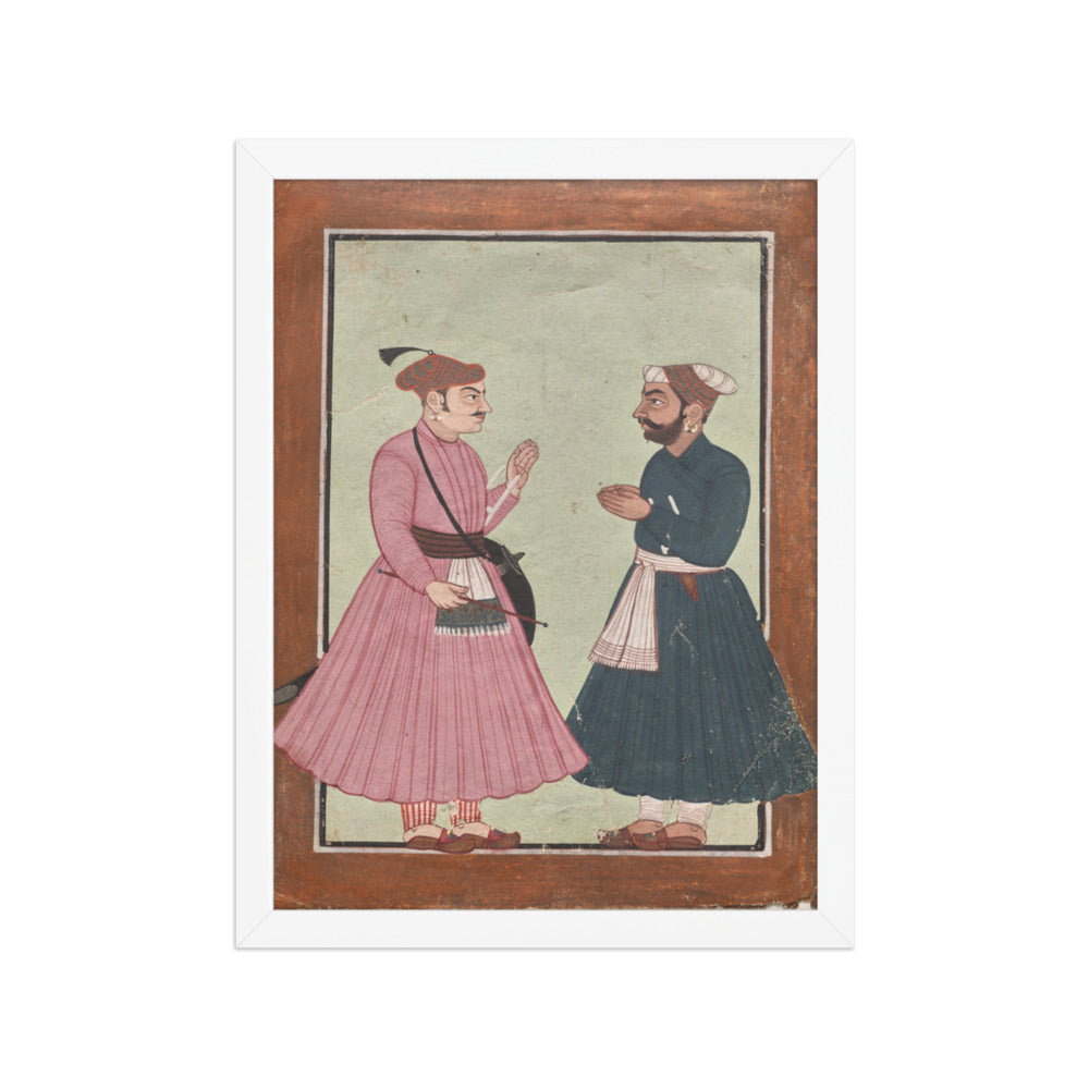 A Mandi royal family member receives a noble — Restored Pahari Wall Art — view 6