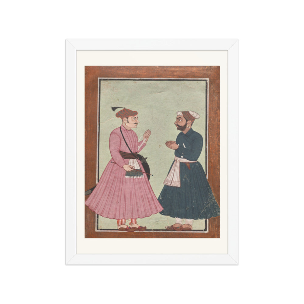 A Mandi royal family member receives a noble — Restored Pahari Wall Art — view 6