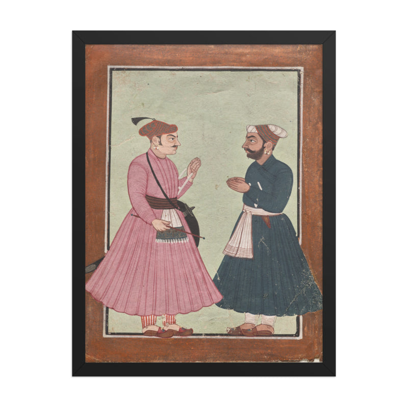 A Mandi royal family member receives a noble — Restored Pahari Wall Art