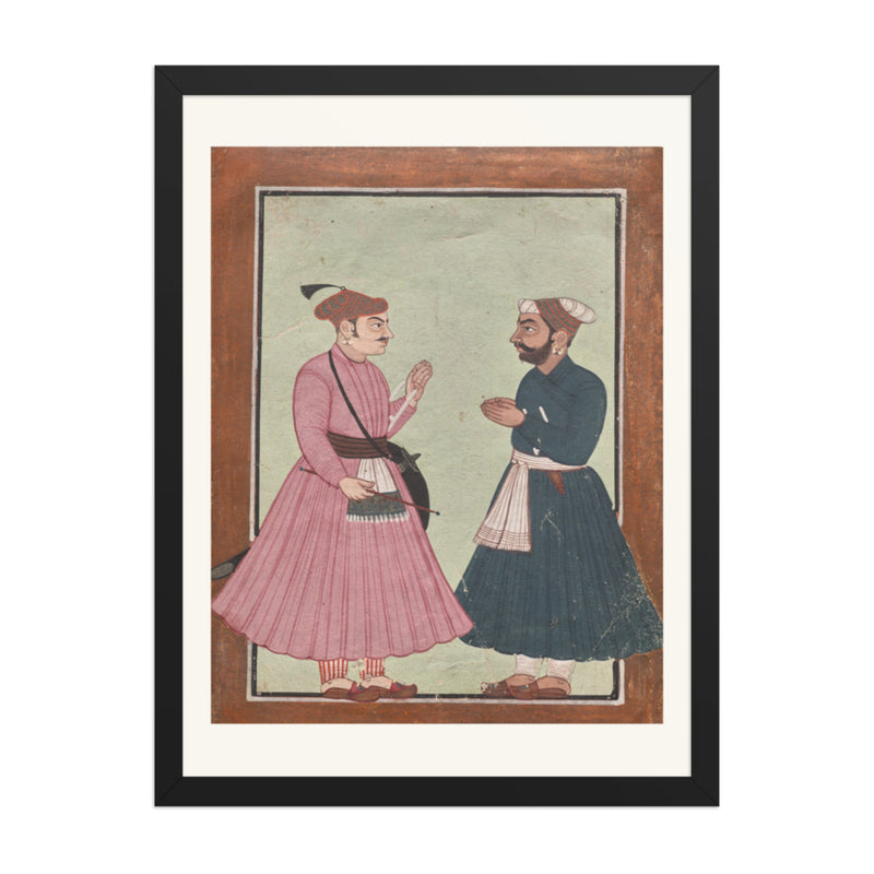 A Mandi royal family member receives a noble — Restored Pahari Wall Art