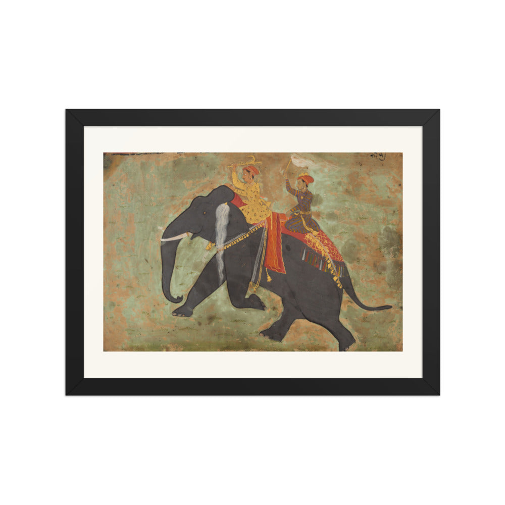 Prince Amar Singh (1672–1710) Drives His Own Elephant — Restored Rajput Wall Art — view 2