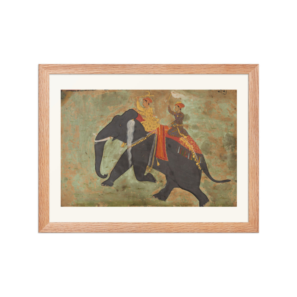 Prince Amar Singh (1672–1710) Drives His Own Elephant — Restored Rajput Wall Art — view 4