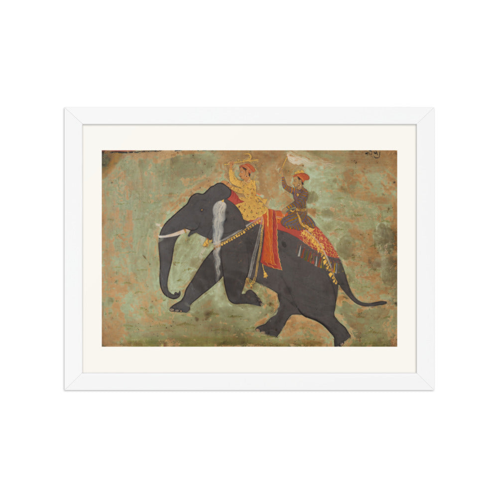 Prince Amar Singh (1672–1710) Drives His Own Elephant — Restored Rajput Wall Art — view 6