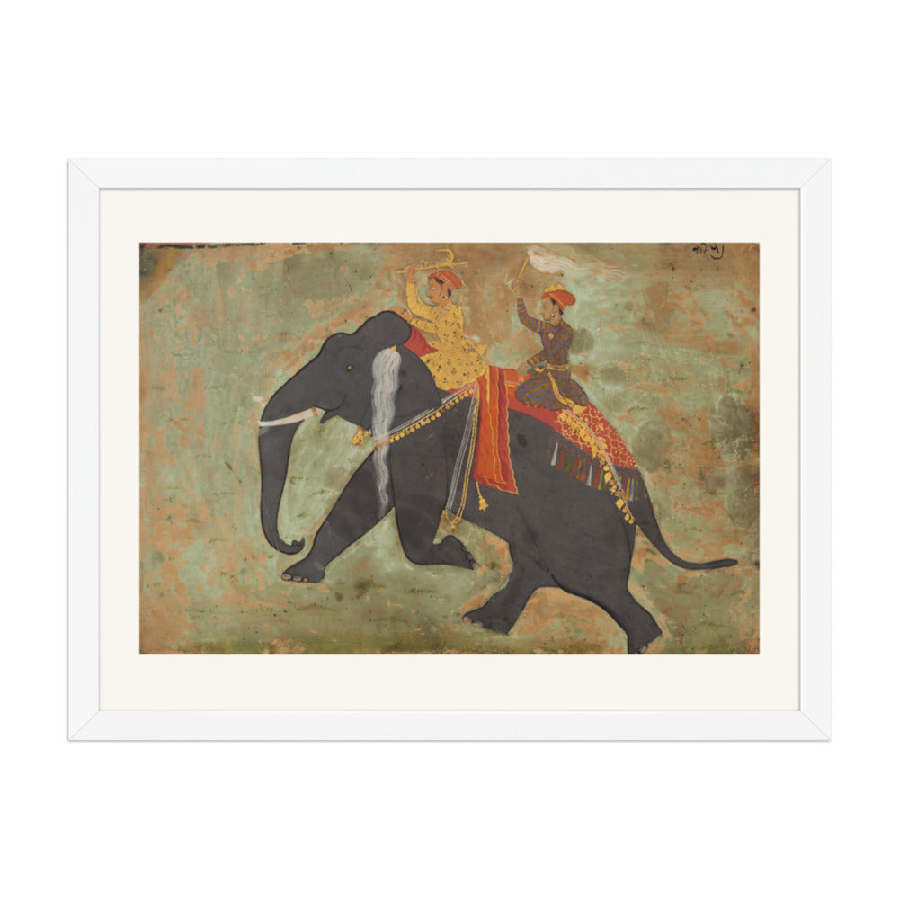 Prince Amar Singh (1672–1710) Drives His Own Elephant — Restored Rajput Wall Art — view 5
