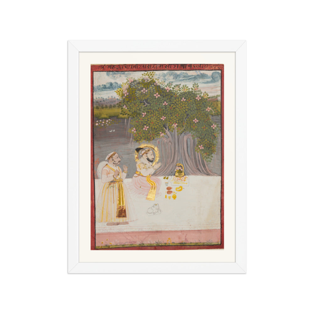 Maharana Sangram Singh II under a Banyan Tree — Restored Rajput Wall Art — view 6