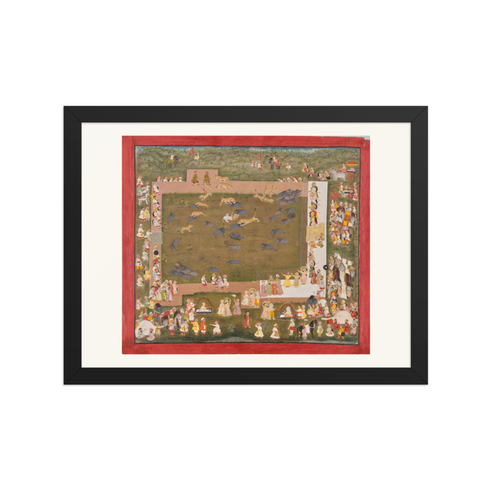 Maharana Sangram Singh II Stages a Boar Hunt at Sadri — Restored Rajput Wall Art — view 2