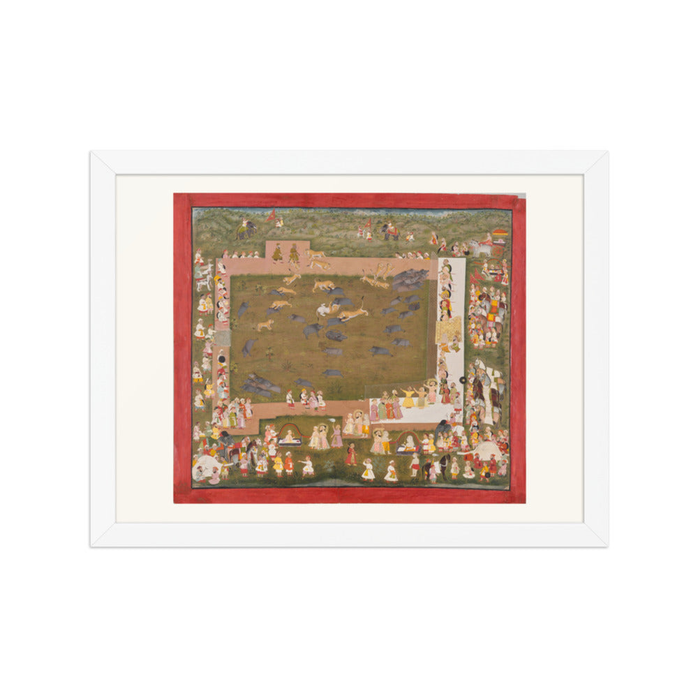 Maharana Sangram Singh II Stages a Boar Hunt at Sadri — Restored Rajput Wall Art — view 6