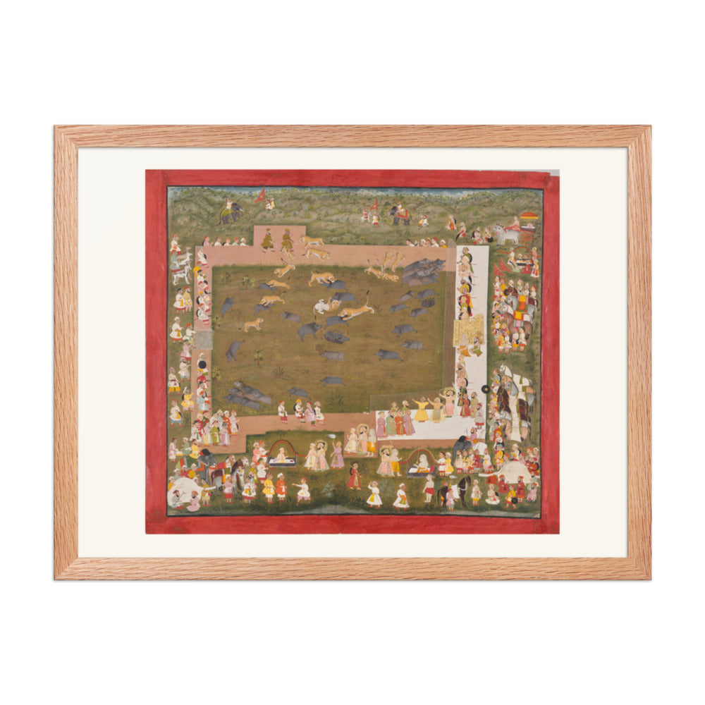 Maharana Sangram Singh II Stages a Boar Hunt at Sadri — Restored Rajput Wall Art — view 3