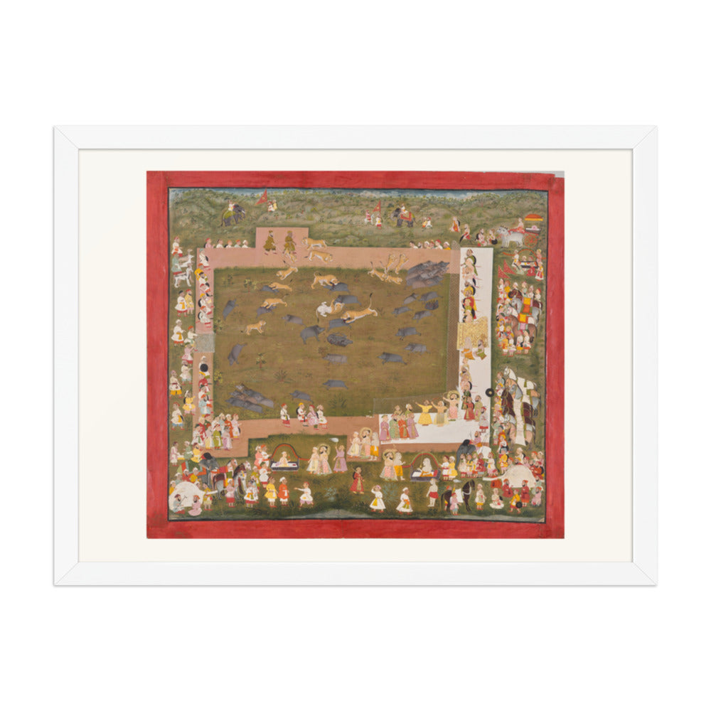 Maharana Sangram Singh II Stages a Boar Hunt at Sadri — Restored Rajput Wall Art — view 5