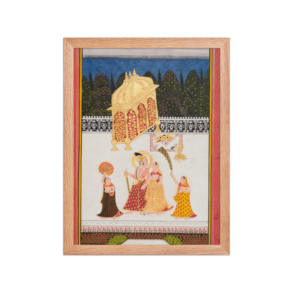 Maharana Ari Singh II of Mewar (r. 1761–73) with His Consort on a — Restored Rajput Wall Art — view 4