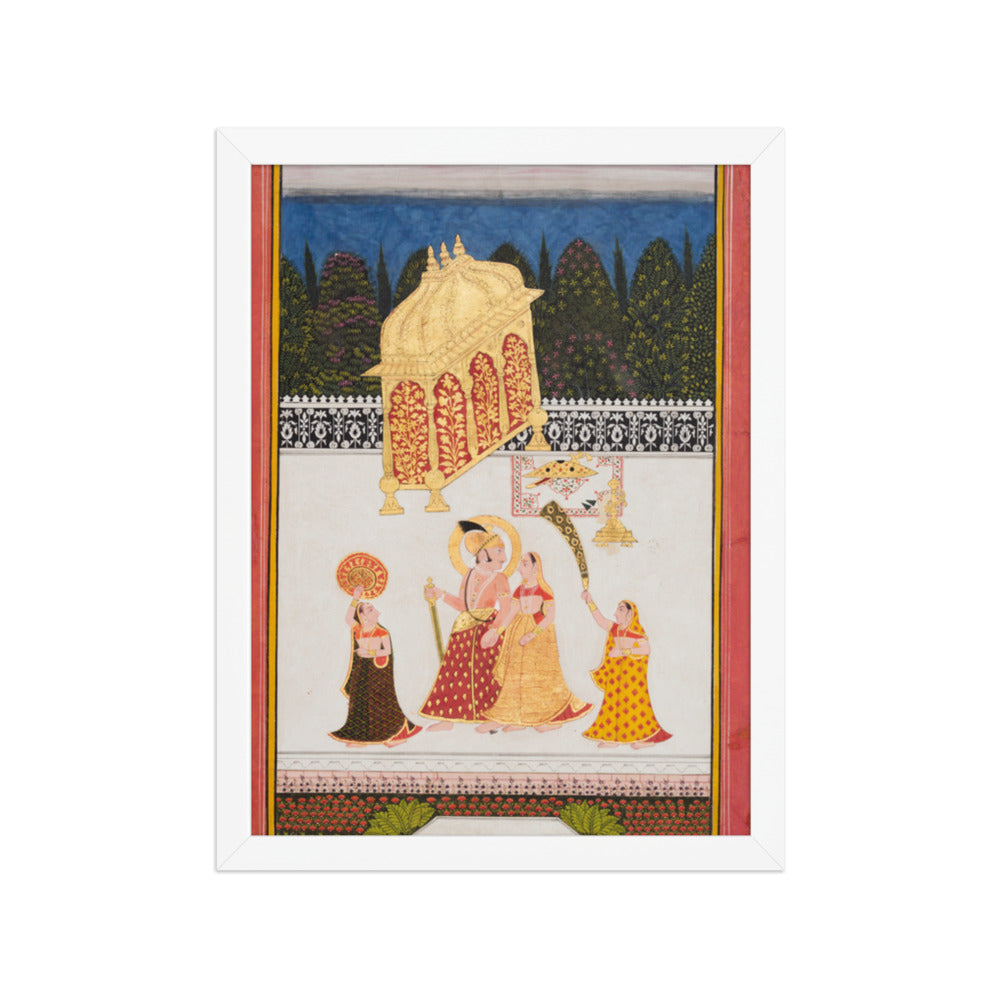 Maharana Ari Singh II of Mewar (r. 1761–73) with His Consort on a — Restored Rajput Wall Art — view 6