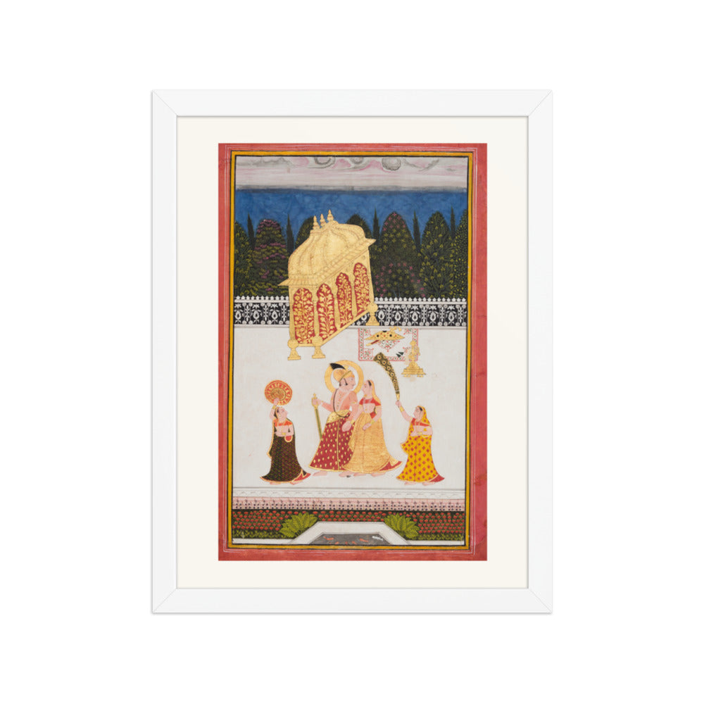 Maharana Ari Singh II of Mewar (r. 1761–73) with His Consort on a — Restored Rajput Wall Art — view 6