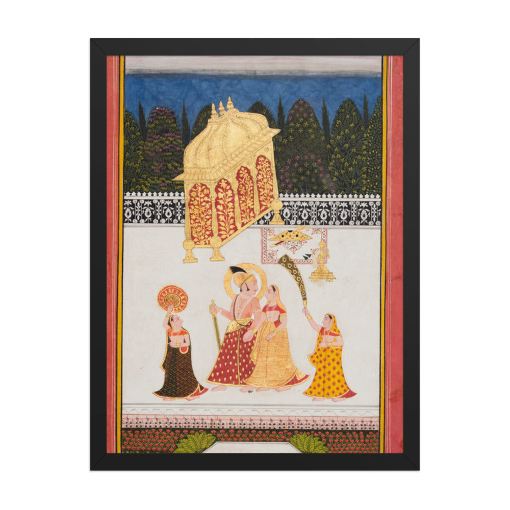 Maharana Ari Singh II of Mewar (r. 1761–73) with His Consort on a — Restored Rajput Wall Art — view 1