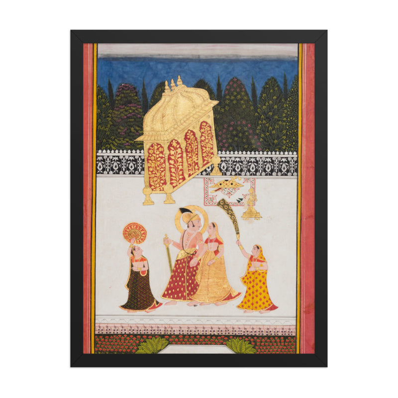 Maharana Ari Singh II of Mewar (r. 1761–73) with His Consort on a — Restored Rajput Wall Art