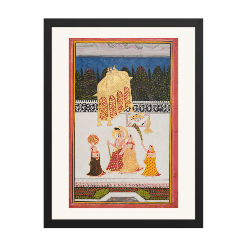 Maharana Ari Singh II of Mewar (r. 1761–73) with His Consort on a — Restored Rajput Wall Art