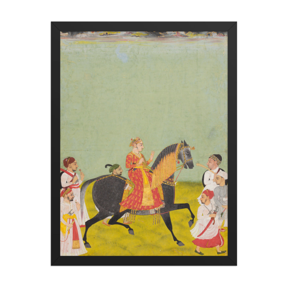 Equestrian Portrait of Maharana Raj Singh II of Mewar (r. 1755–62) — Restored Rajput Wall Art — view 1