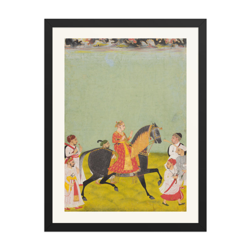 Equestrian Portrait of Maharana Raj Singh II of Mewar (r. 1755–62) — Restored Rajput Wall Art