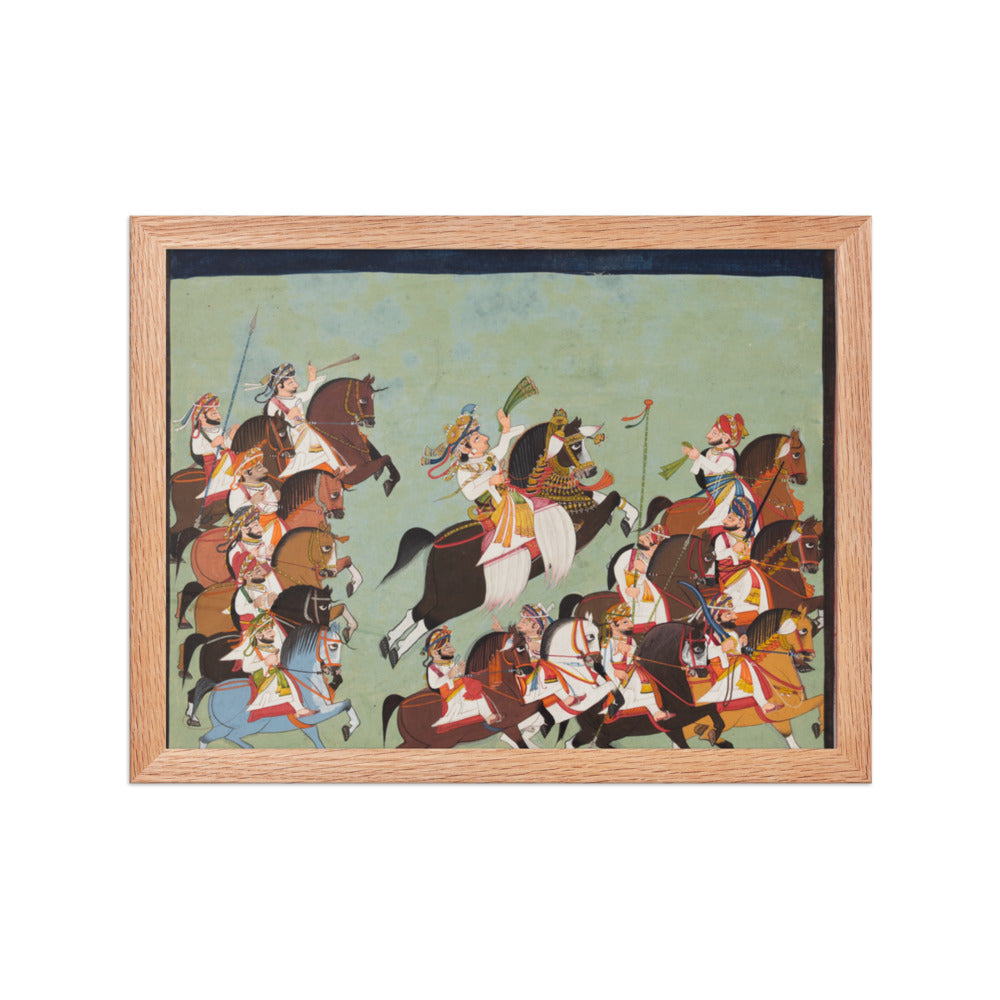 Maharaja Balwant Singh of Ratlam (r. 1825–57) in Procession with His — Restored Rajput Wall Art — view 4