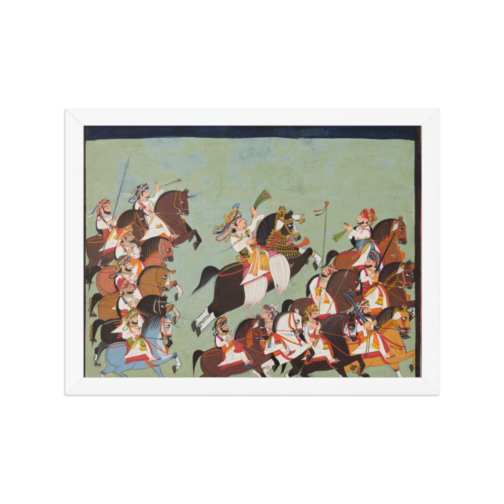 Maharaja Balwant Singh of Ratlam (r. 1825–57) in Procession with His — Restored Rajput Wall Art — view 6