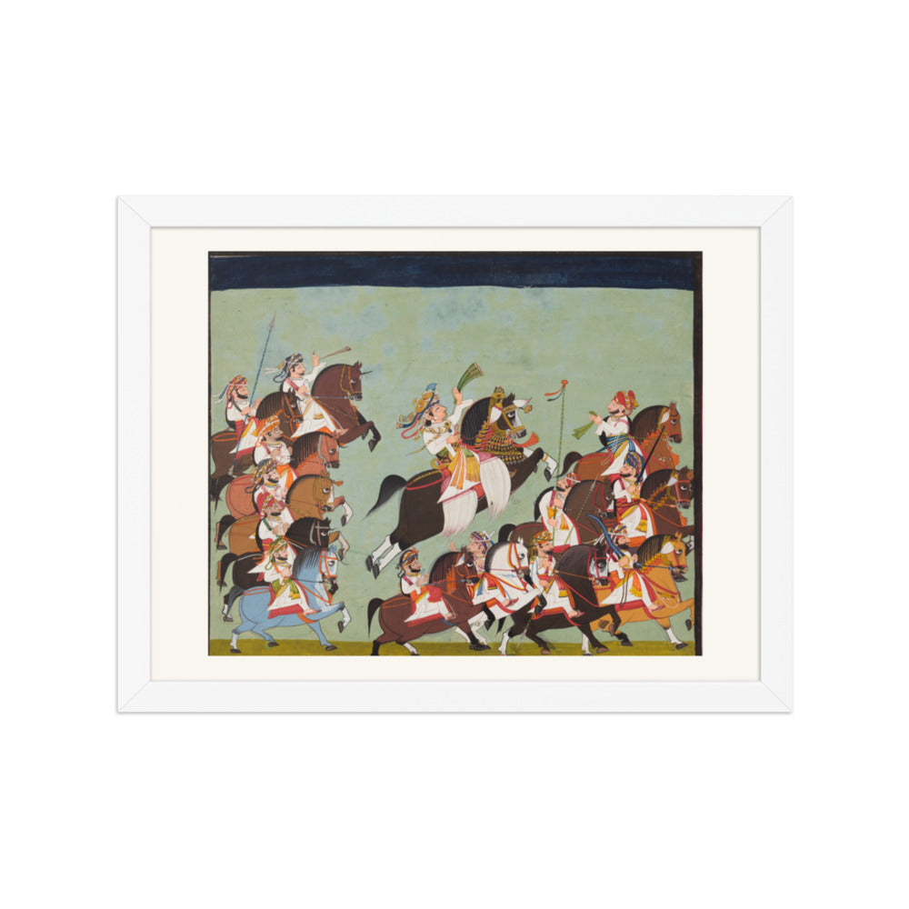 Maharaja Balwant Singh of Ratlam (r. 1825–57) in Procession with His — Restored Rajput Wall Art — view 6