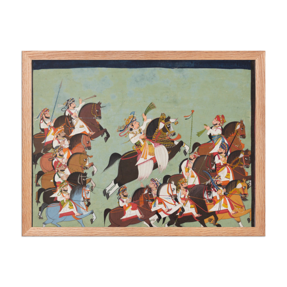 Maharaja Balwant Singh of Ratlam (r. 1825–57) in Procession with His — Restored Rajput Wall Art — view 3