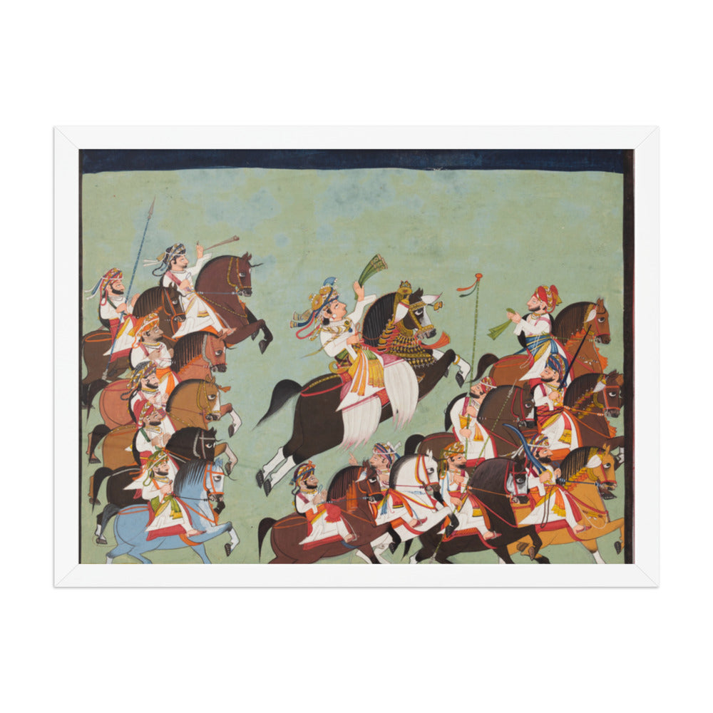 Maharaja Balwant Singh of Ratlam (r. 1825–57) in Procession with His — Restored Rajput Wall Art — view 5