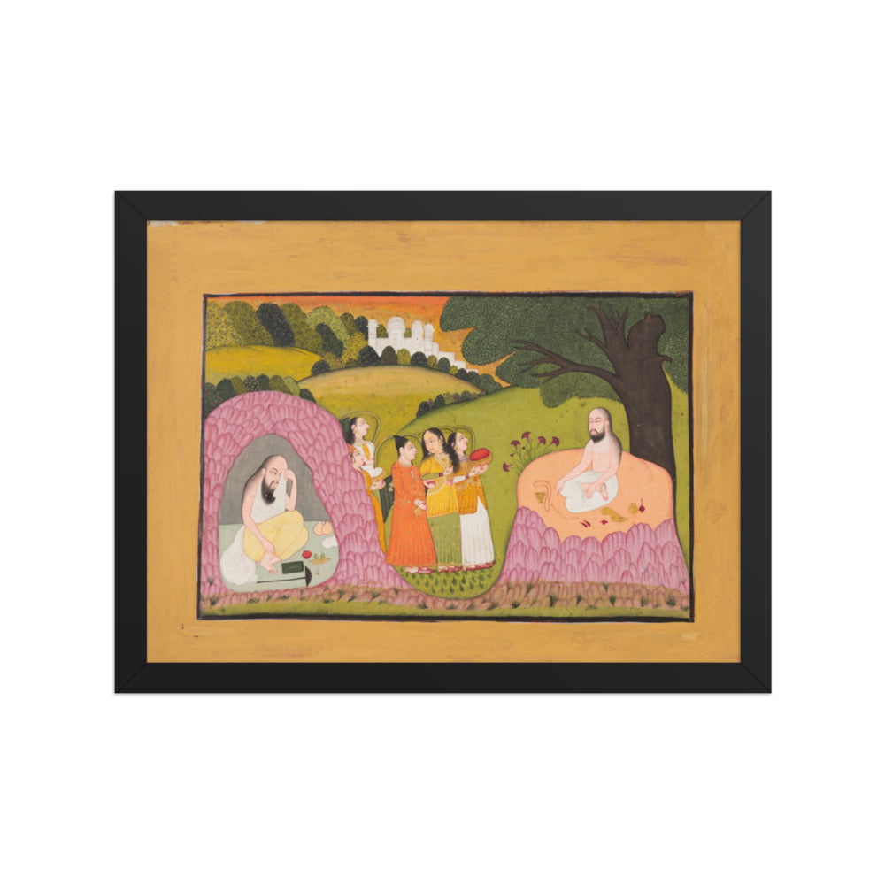 Sultan Ibrahim ibn Adham of Balkh Visited by Angels — Restored Rajput Wall Art — view 2