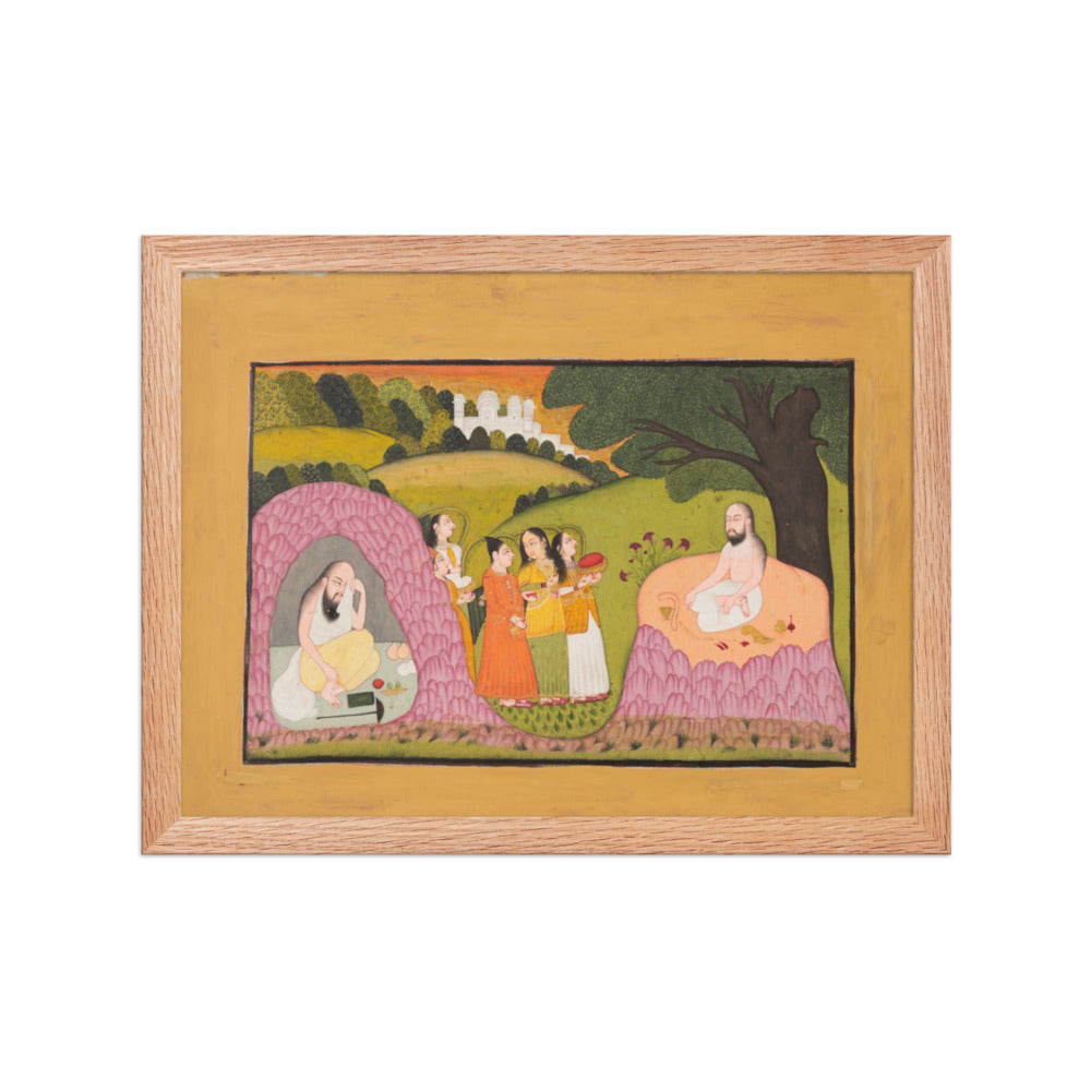 Sultan Ibrahim ibn Adham of Balkh Visited by Angels — Restored Rajput Wall Art — view 4