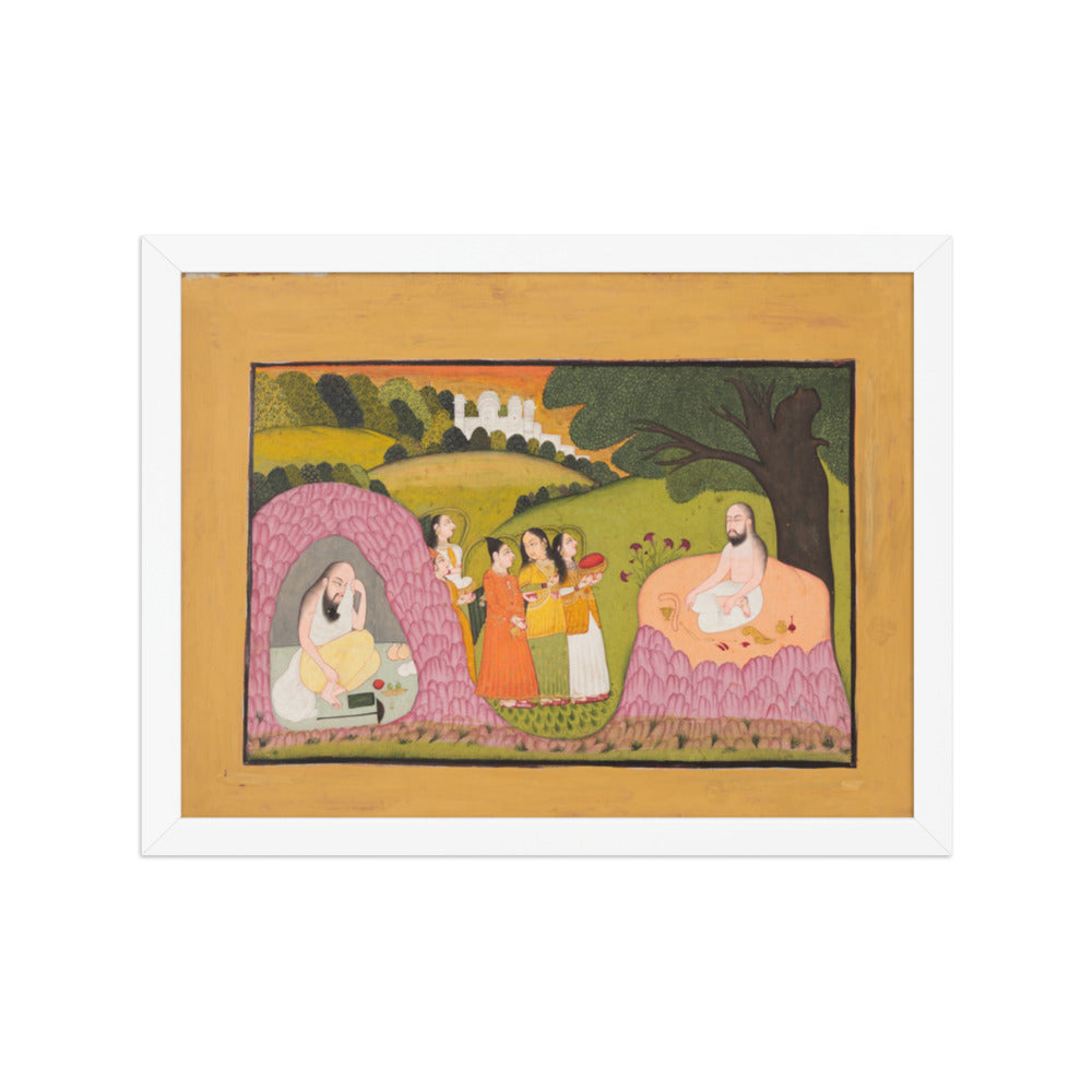 Sultan Ibrahim ibn Adham of Balkh Visited by Angels — Restored Rajput Wall Art — view 6