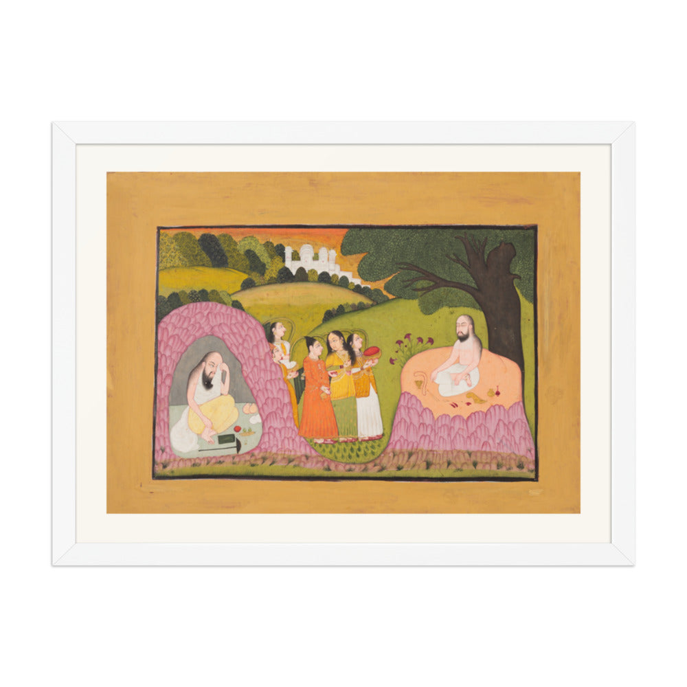Sultan Ibrahim ibn Adham of Balkh Visited by Angels — Restored Rajput Wall Art — view 5
