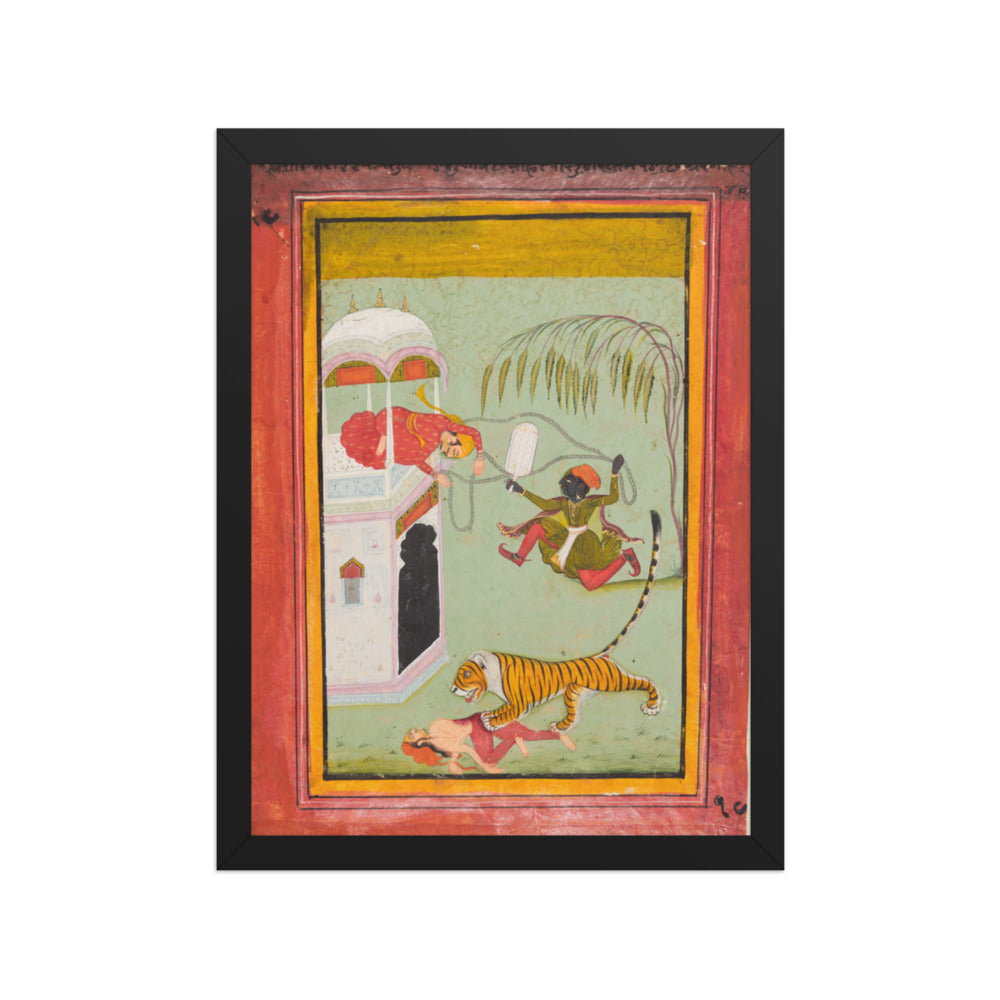 A page from a Punishment series: Punishment for murder — Restored Rajput Wall Art — view 2