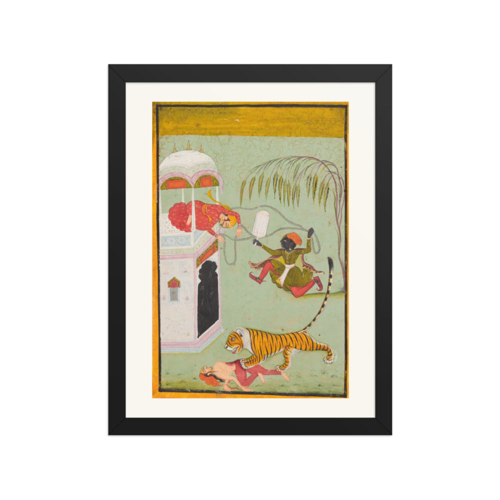 Punishment for Murder, from a Bundi Punishment Series — Restored Rajput Wall Art — view 2