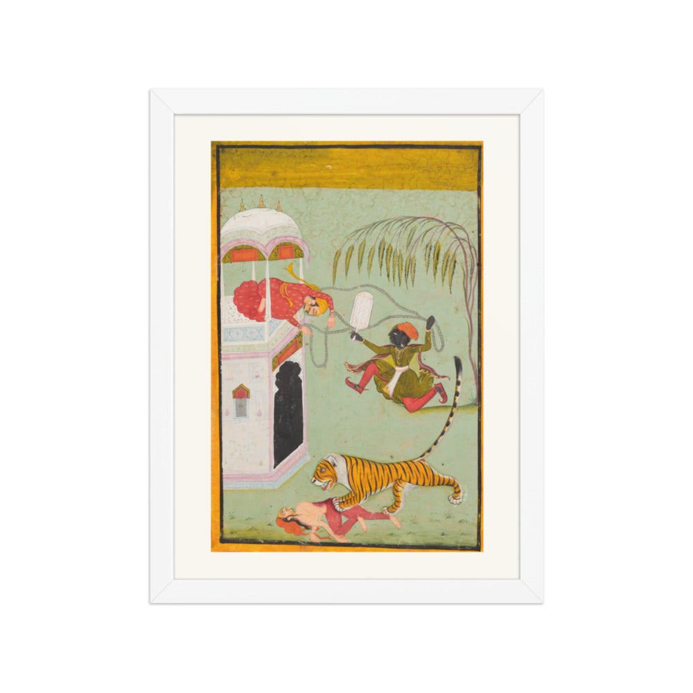 Punishment for Murder, from a Bundi Punishment Series — Restored Rajput Wall Art — view 6